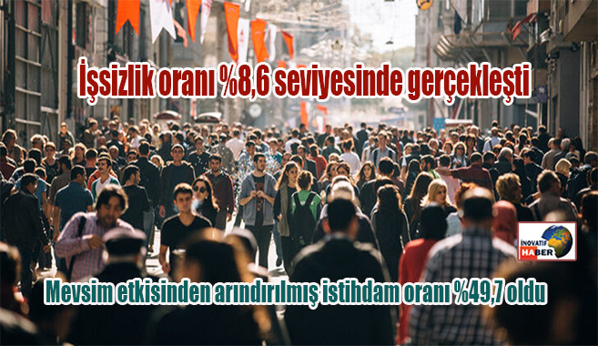 İşsizlik oranı %8,6 seviyesinde gerçekleşti