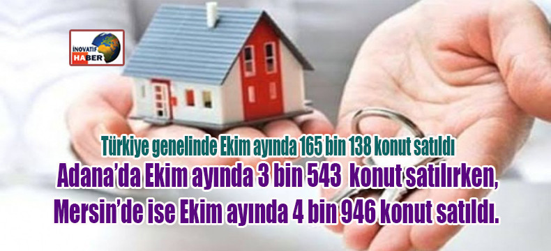 Türkiye genelinde Ekim ayında 165 bin 138 konut satıldı