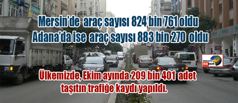 Ülkemizde, Ekim ayında 209 bin 401  adet taşıtın trafiğe kaydı yapıldı